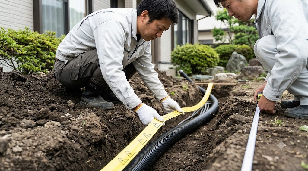 地中埋設における配管の深さとルール