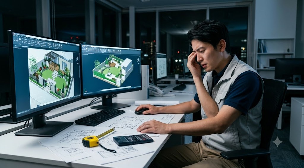 エクステリアプランナーがきつい理由とは？激務の裏側と将来性