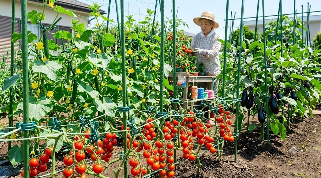 園芸用クリップを100均資材と組み合わせて収穫量を増やす