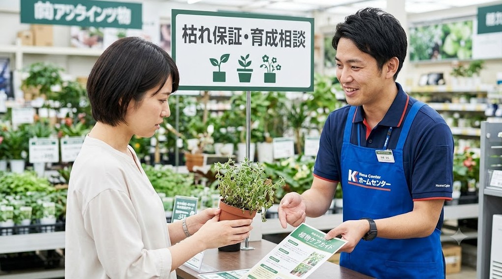 枯れ保証や育て方の相談ができる専門店