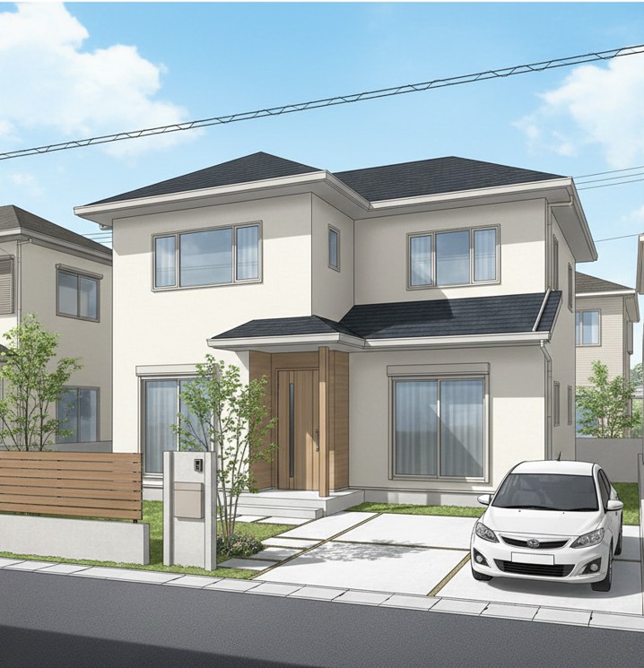 デザインと機能性が両立した高品質な日本の住宅外構の全景