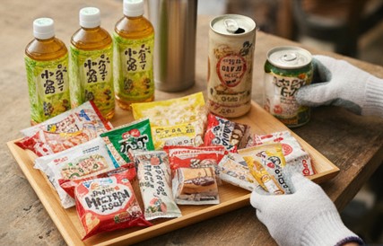 冬の寒い現場で職人の体を温める、ホットコーヒーと肉まん、カイロの差し入れ