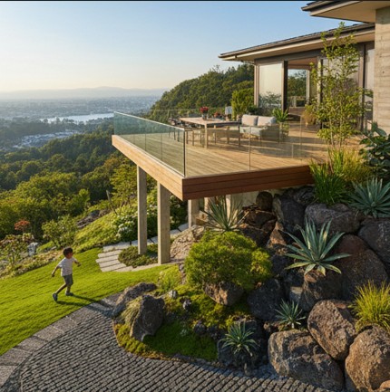 外構の法面をおしゃれに！ロックガーデンや階段活用術と費用を解説