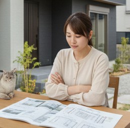 外構の相見積もりを取ってチェックポイントを入念に確認している様子