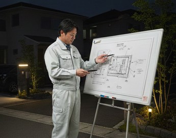 業者からもらった図面を他の業者に渡してしまった場面