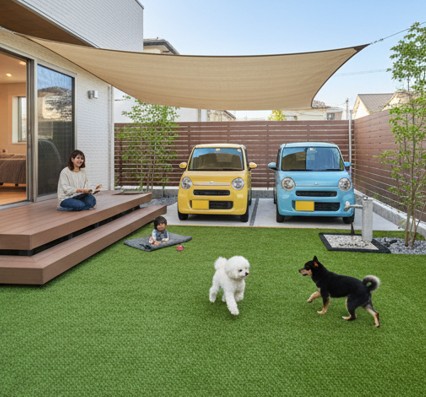 5坪の庭に駐車場を作るなら車何台分を確保できるか