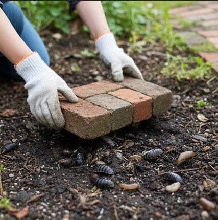 レンガの下に潜む虫やシロアリのリスク
