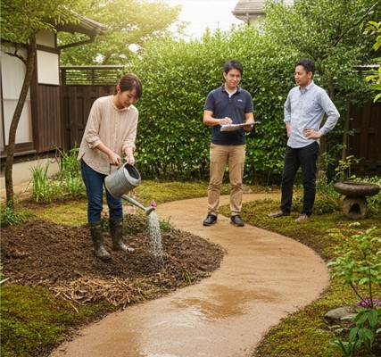 庭のぬかるみ対策における根本原因と基本