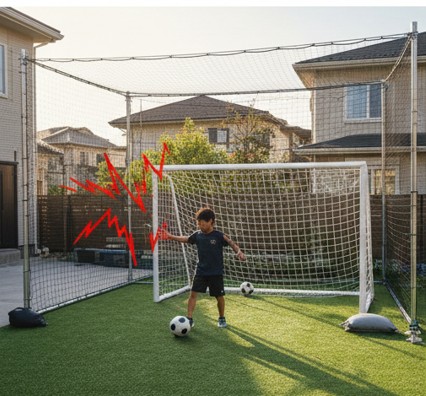 庭のサッカー用ネットでおすすめの製品と静音対策
