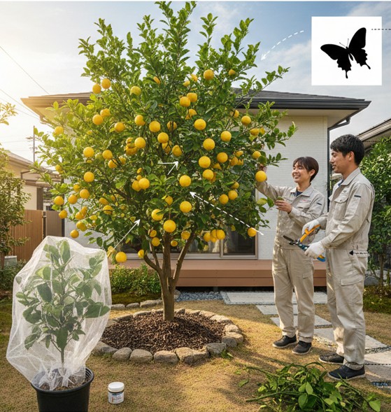 アゲハチョウなど虫の発生を防ぐ方法