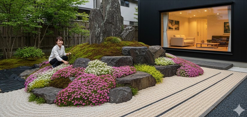 おしゃれな庭の築山の作り方と植栽デザイン