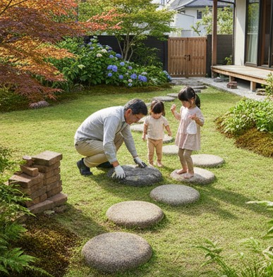 おしゃれな庭にする千鳥や直打ちの配置術