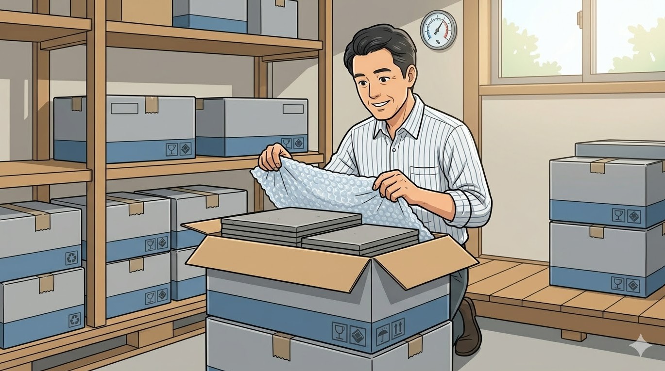 将来に備える正しいタイルの保管方法