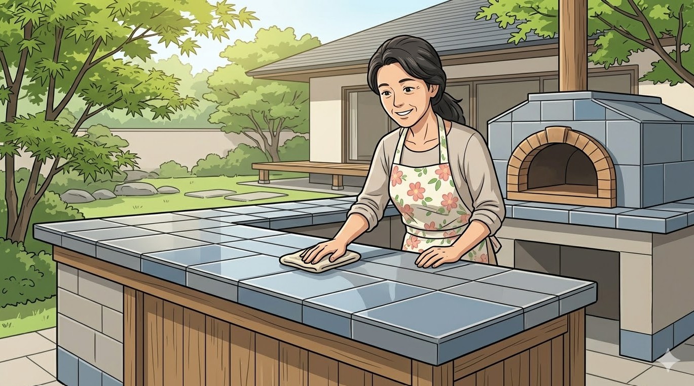 庭のアウトドアリビング化に再利用