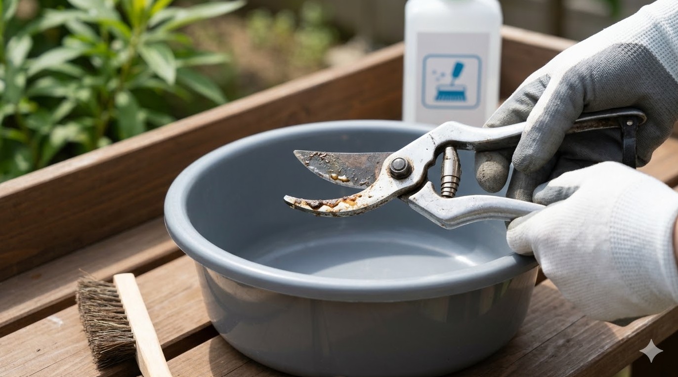 園芸ハサミの消毒に！逆性石けんで錆びない使い方