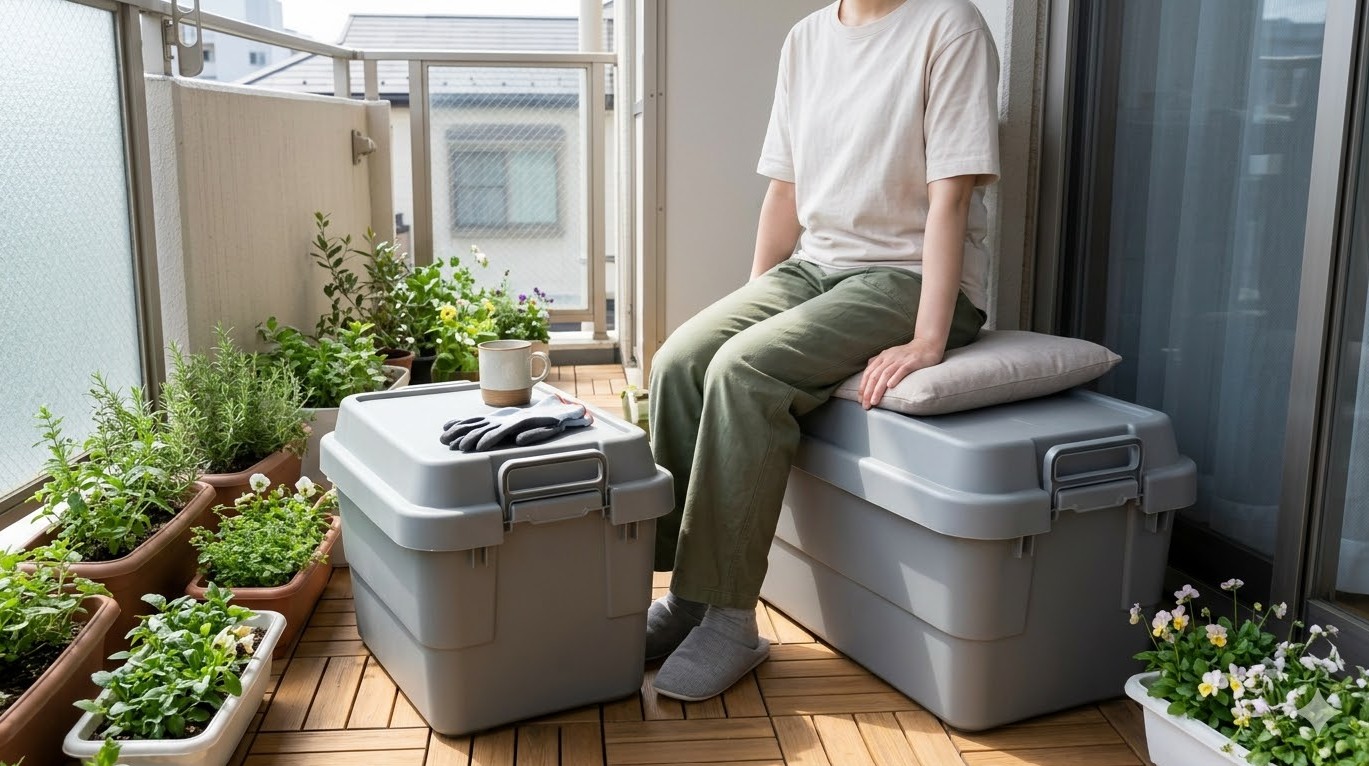 ベランダの限られた空間を活かす