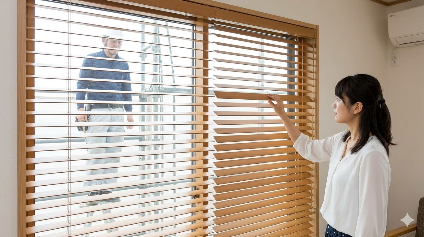 職人の視線が気になる時のブラインド