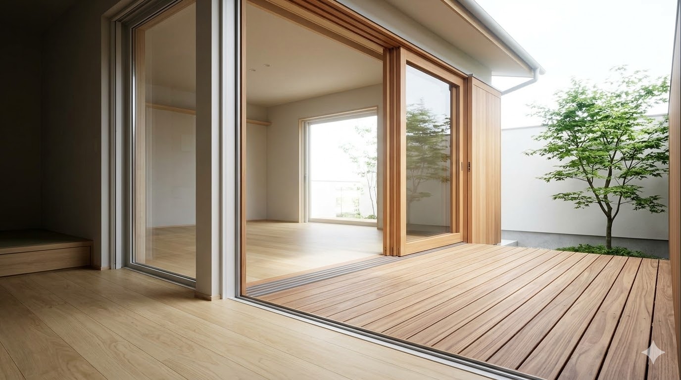 ウッドデッキやテラスとタイルの活用