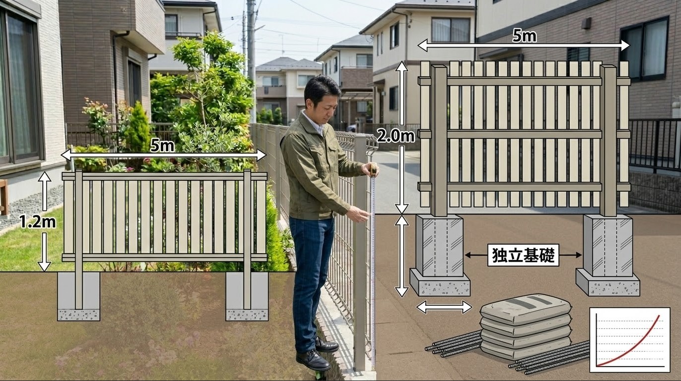 高さで変わる目隠しフェンスの費用
