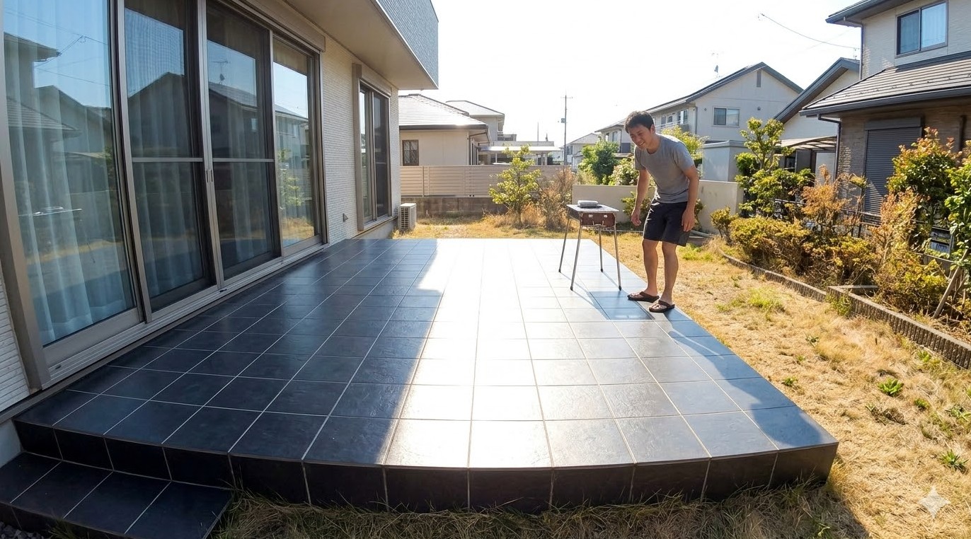 庭でbbqするタイルデッキの失敗と対策