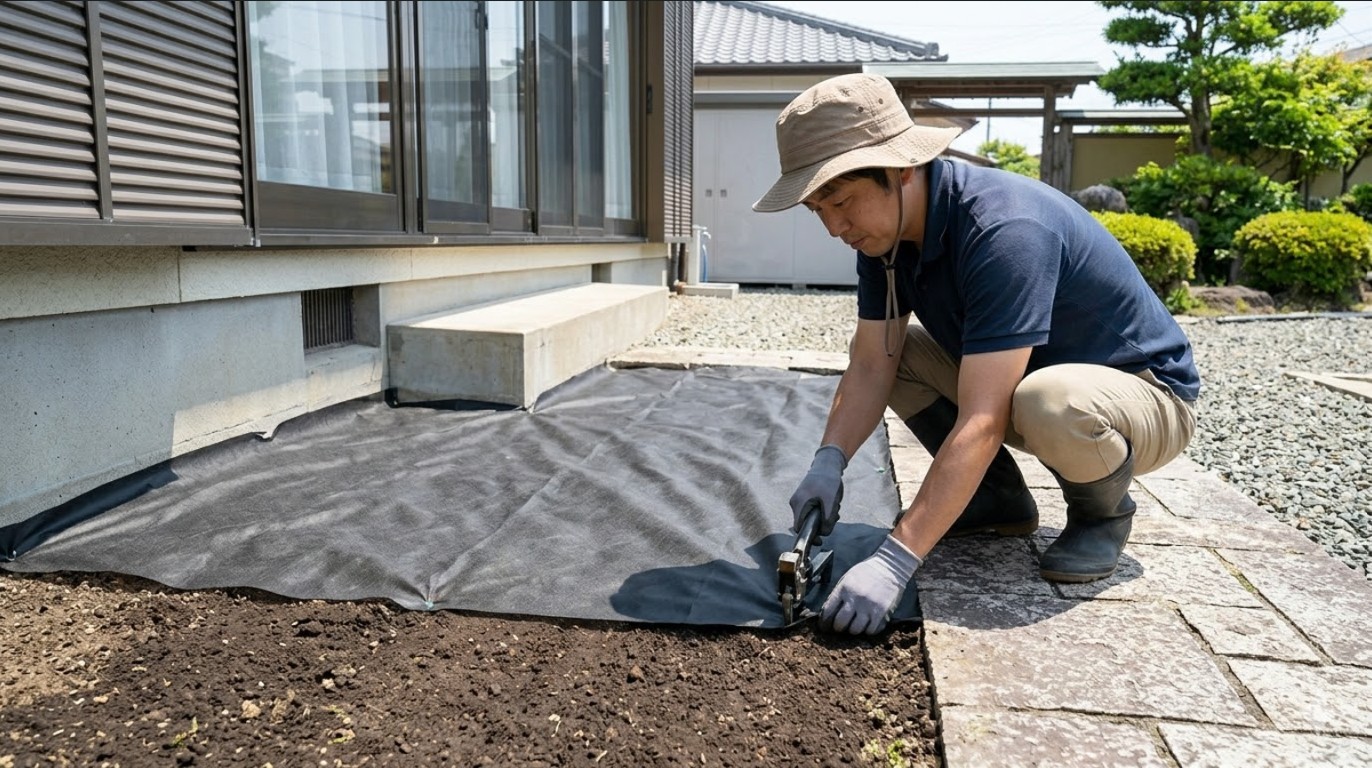 防草シートを用いた確実な雑草の予防法