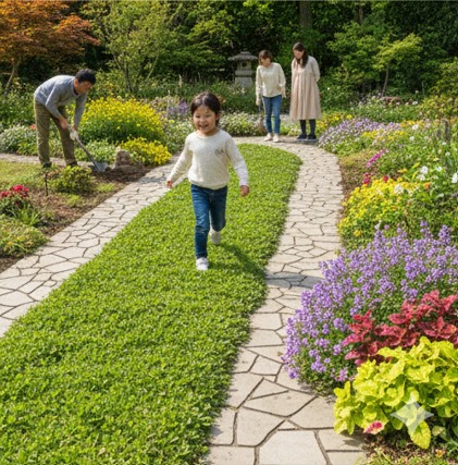 庭のグランドカバーで美しい景観を