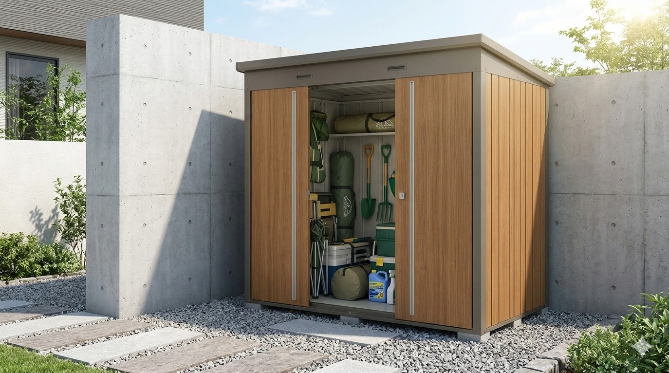 収納不足を解消する便利な物置の設置