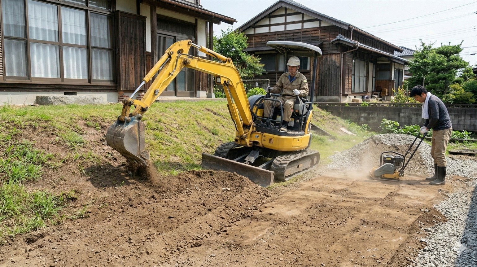 傾斜を平坦にする整地工事と費用の相場