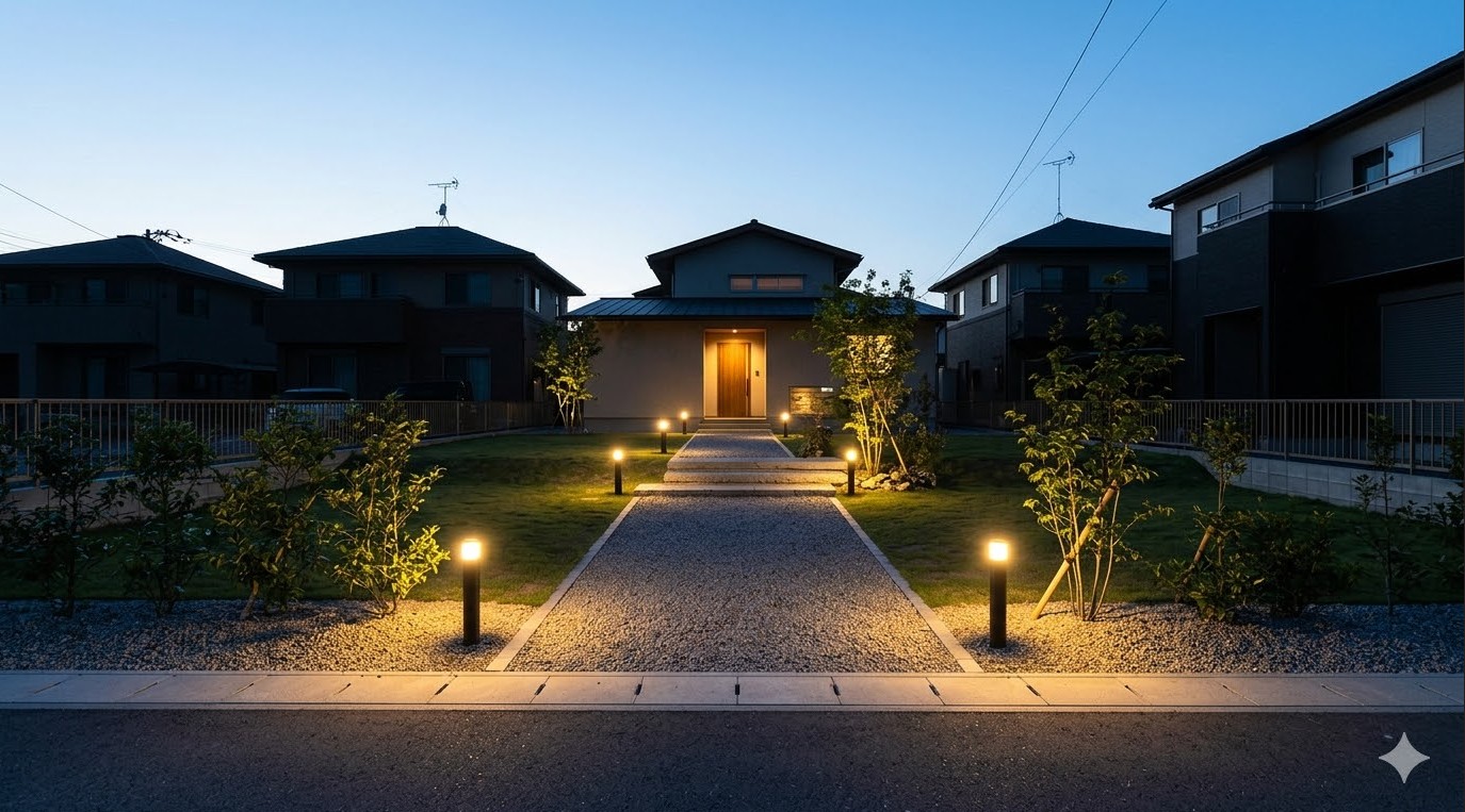 旗竿地の外構ライト計画!防犯とおしゃれを両立する照明術