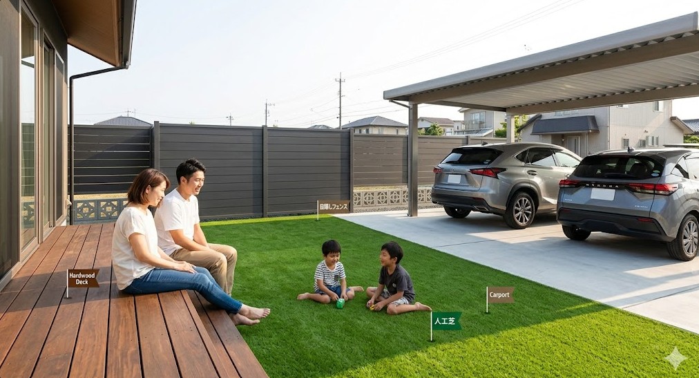 人工芝やフェンスで費用を抑える