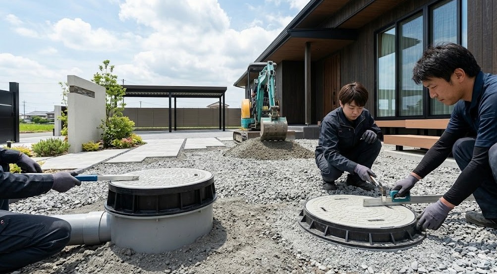 地盤整備で必須なマスの高さ調整