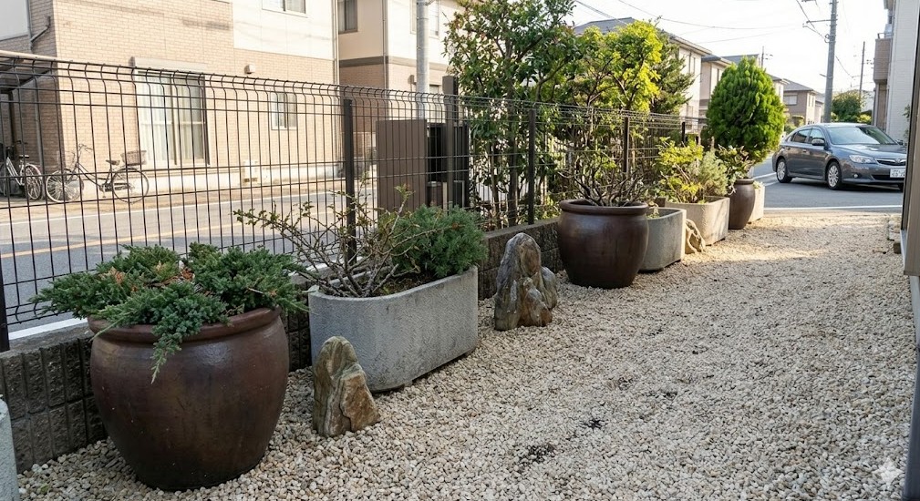 防犯砂利やいけず石による心理的境界