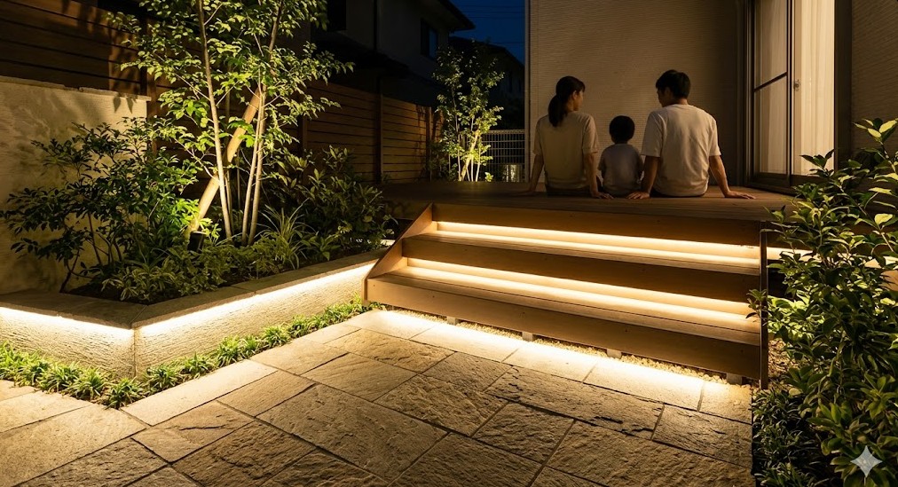 外構のLEDテープライトのDIY術！失敗しない庭づくり