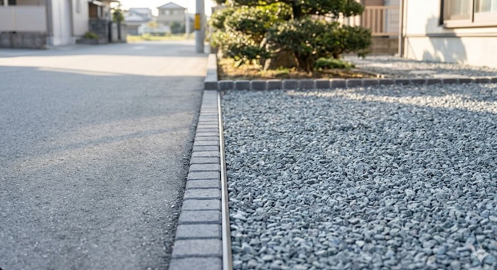 砕石が隣家や道路へ飛び散るのを防ぐ施工の工夫