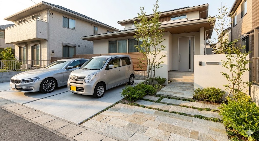 外構で間口7mは狭い？駐車場2台のおしゃれなレイアウト術