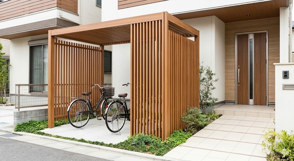 駐輪場と自転車のスマートな配置