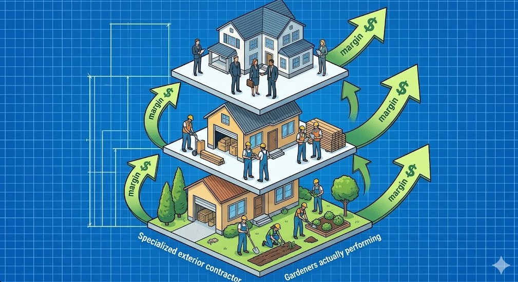 ハウスメーカーの外構におけるマージン構造