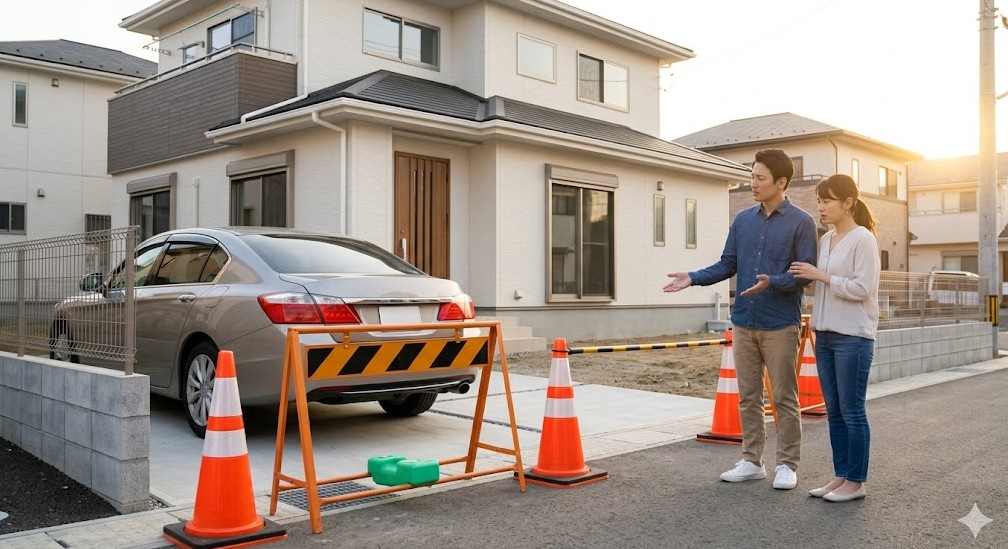 外構工事で車止めれない！期間と代替の探し方・費用を解説