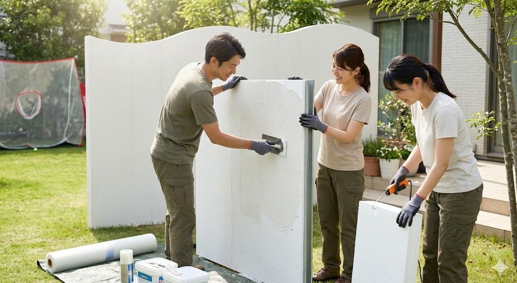 発泡スチロールの壁で外構diy！作り方や費用を徹底解説
