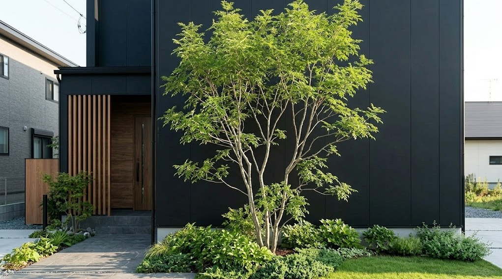 シンボルツリーや植栽で生命力をプラス