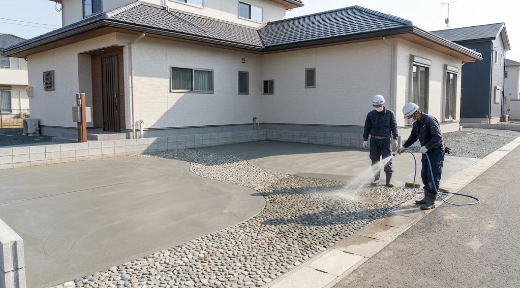砕石転圧とワイヤーメッシュの重要性
