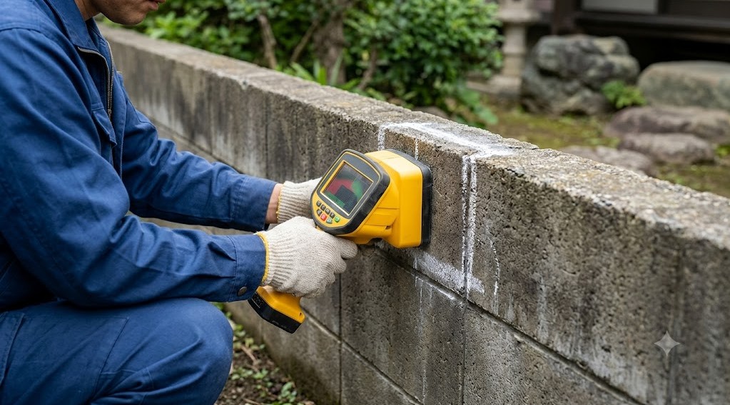 既存ブロックの強度と基礎確認