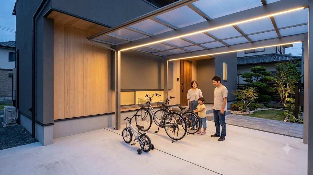 外構の自転車置き場・バイク置き場の作り方｜屋根と防犯の考え方