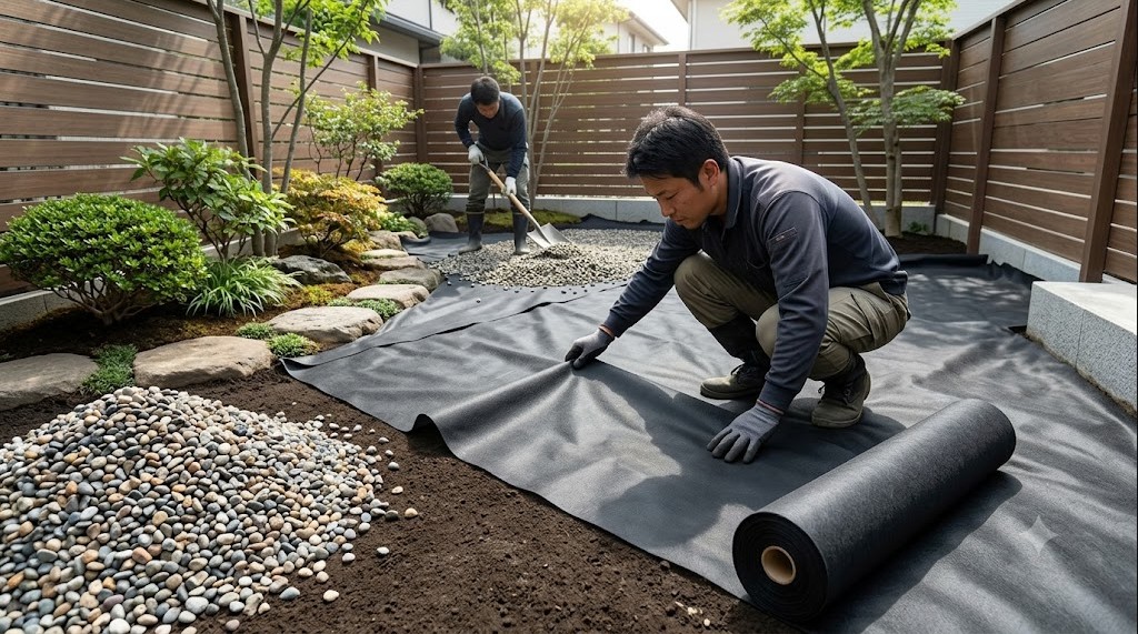 雑草対策の鍵となる整地と防草シート