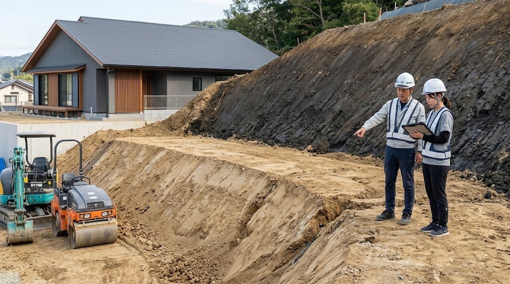 傾斜地・法面の外構はどうする？土留め・芝生・費用の考え方