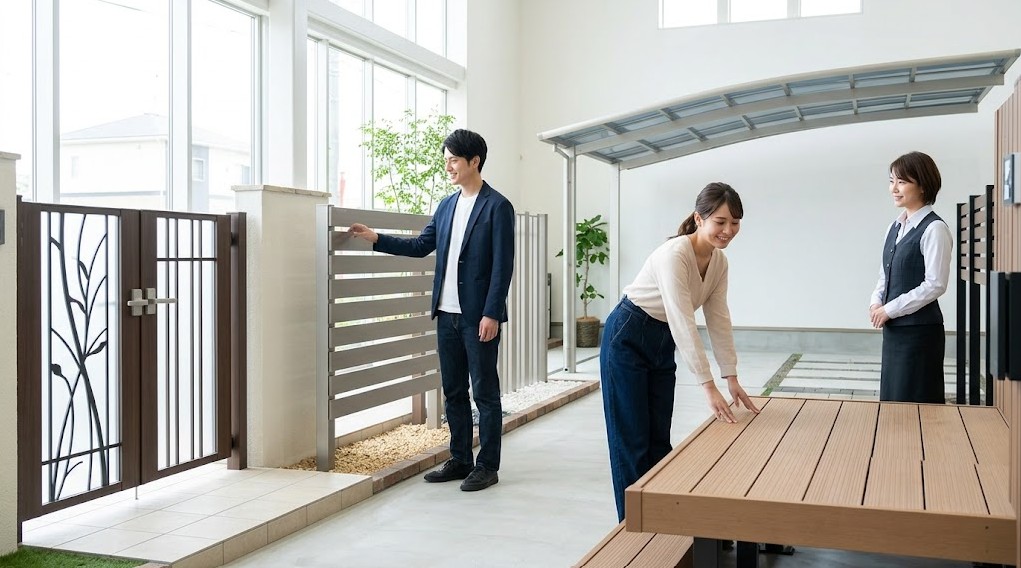 外構ショールームで素材感を直接体験