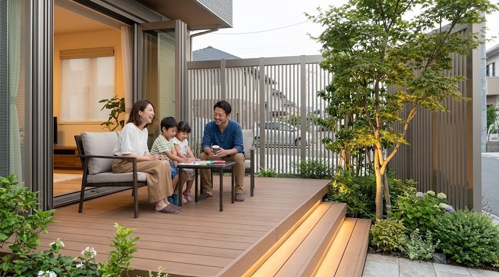 居住空間を外部へ広げる庭やテラス